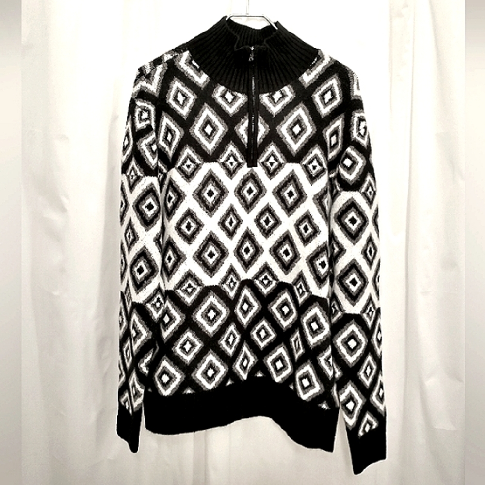New w/Tags WB Abbott Elementary Teacher's Edition Men's Diamond 3/4 Zip Sweater